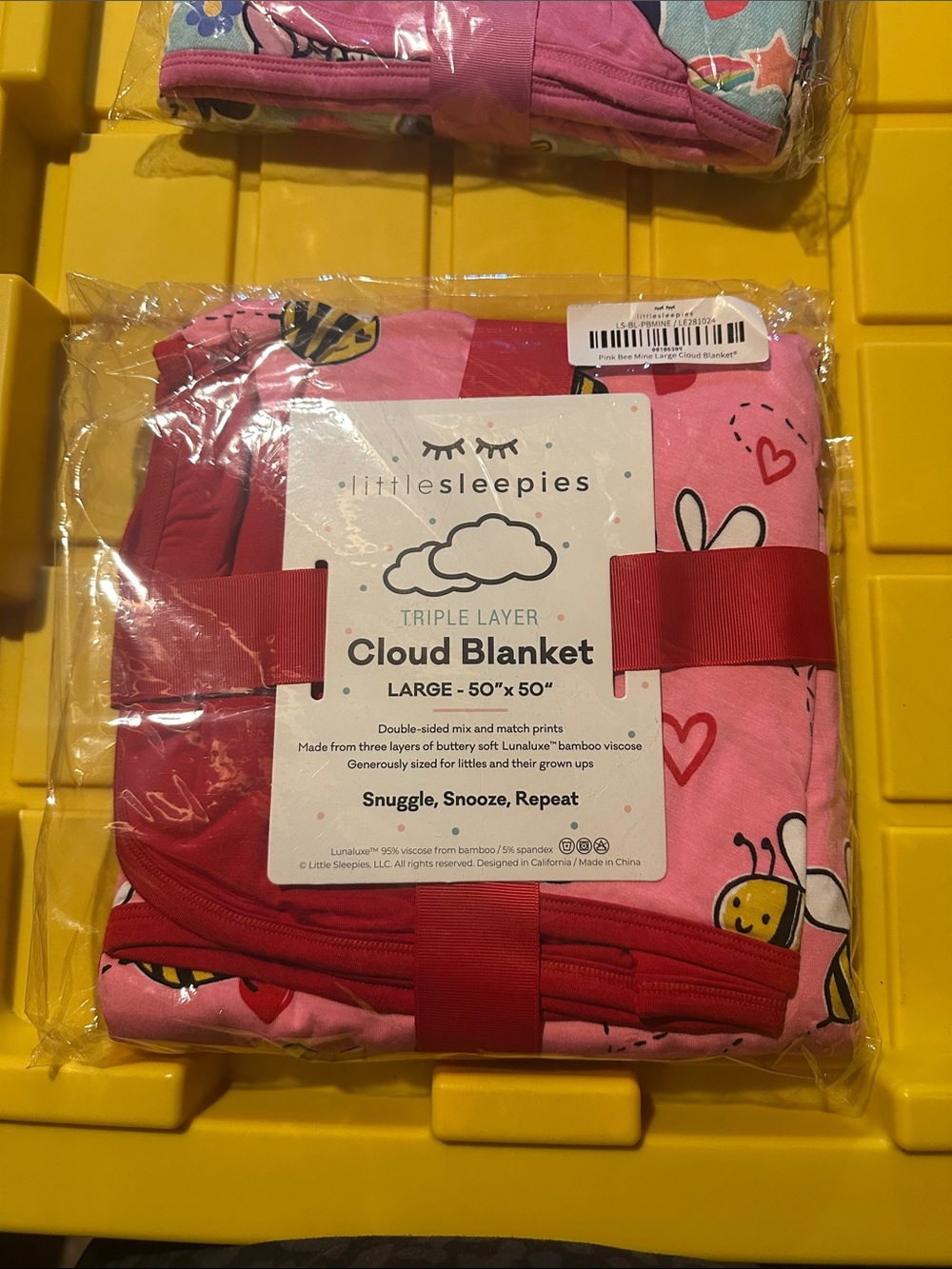 Little Sleepies Pink Bee Mine Cloud Blanket